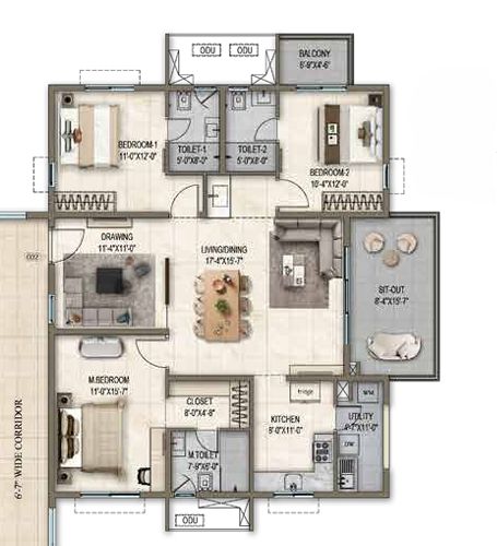 Poulomi Florique Floorplan-2