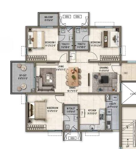 Poulomi Florique Floorplan